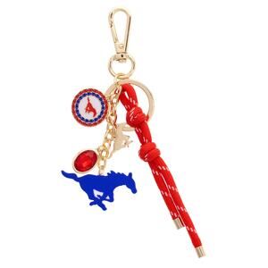 SMU Mustangs Cluster Bag Charm | Red & Gold